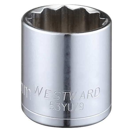 Westward WESTWARD 1/2 in Drive, 28mm Triple Square Metric Socket, 12 Points, Steel, Chrome, 28 mm 53YU79