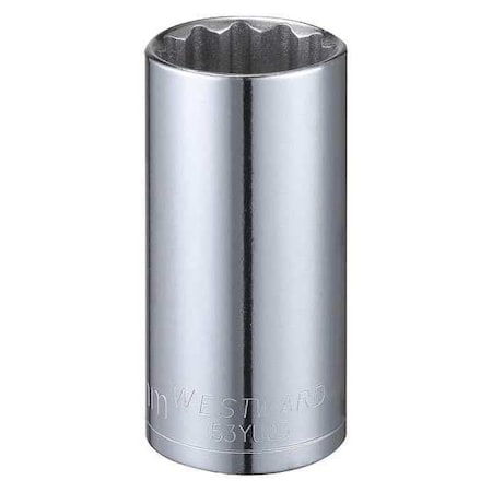 Westward WESTWARD 3/8 in Drive, 24mm Triple Square Metric Socket, 12 Points, Steel, Chrome, 24 mm 53YU03