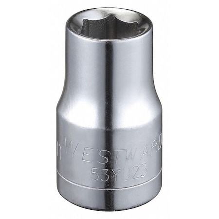 Westward WESTWARD 1/2 in Drive, 11mm Hex Metric, Socket, 6 Points, Steel, Chrome, 11 mm 53YU23