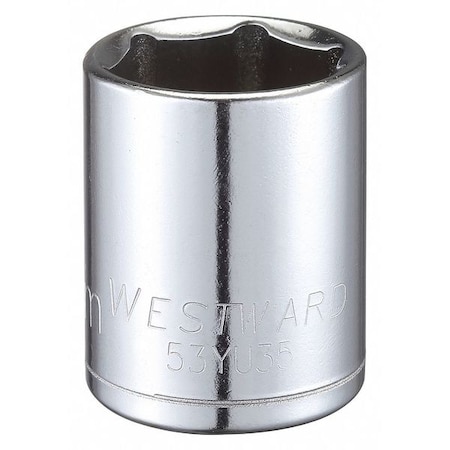 Westward WESTWARD 1/2 in Drive, 23mm Hex Metric, Socket, 6 Points, Steel, Chrome, 23 mm 53YU35