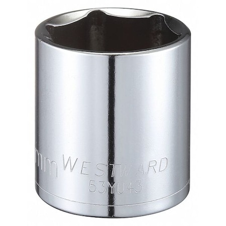 Westward WESTWARD 1/2 in Drive, 32mm Hex Metric Socket, 6 Points, Steel, Chrome, 32 mm 53YU43