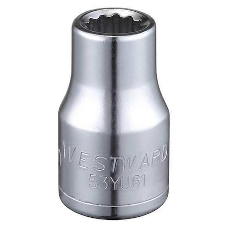 Westward WESTWARD 1/2 in Drive, 10mm Triple Square Metric, Socket, 12 Points, Steel, Chrome, 10 mm 53YU61