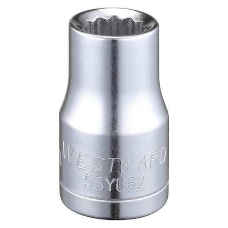 Westward WESTWARD 1/2 in Drive, 11mm Triple Square Metric, Socket, 12 Points, Steel, Chrome, 11 mm 53YU62