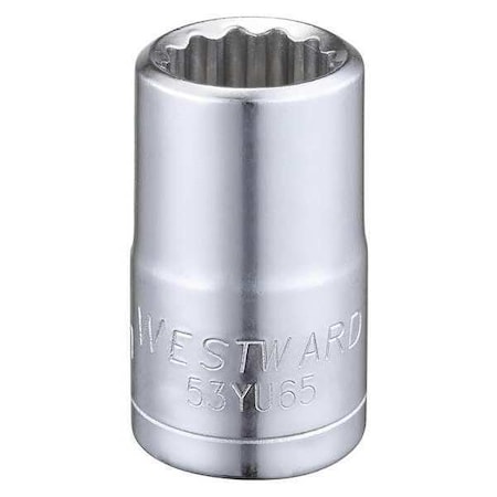 Westward WESTWARD 1/2 in Drive, 14mm Triple Square Metric, Socket, 12 Points, Steel, Chrome, 14 mm 53YU65