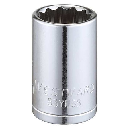 Westward WESTWARD 1/2 in Drive, 17mm Triple Square Metric, Socket, 12 Points, Steel, Chrome, 17 mm 53YU68