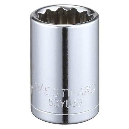 Westward WESTWARD 1/2 in Drive, 18mm Triple Square Metric Socket, 12 Points, Steel, Chrome, 18 mm 53YU69