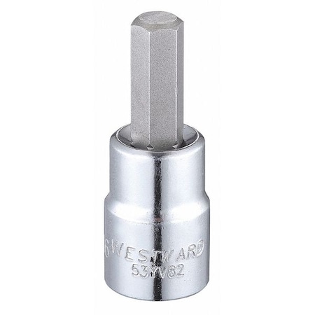 Westward 3/8 in Drive Hex Socket Bit SAE 5/16 in Tip, 1 3/4 in L 53YV82
