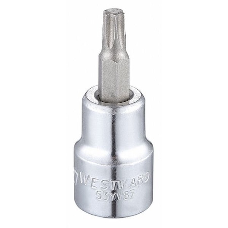 Westward 3/8 in Drive Torx(R) Socket Bit Metric T27 Tip, 1 7/8 in L 53YV87