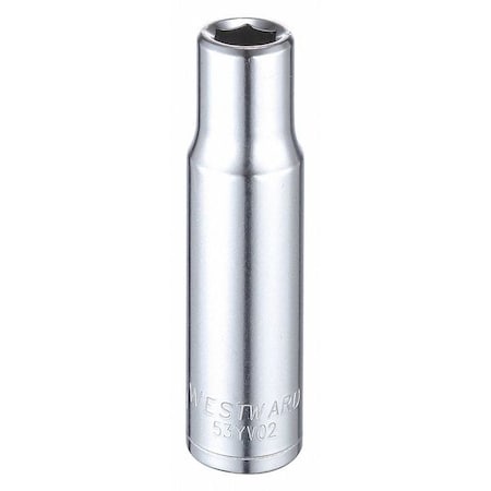 Westward WESTWARD 1/2 in Drive, 11mm Hex Metric Socket, 6 Points, Steel, Chrome, 11 mm 53YV02