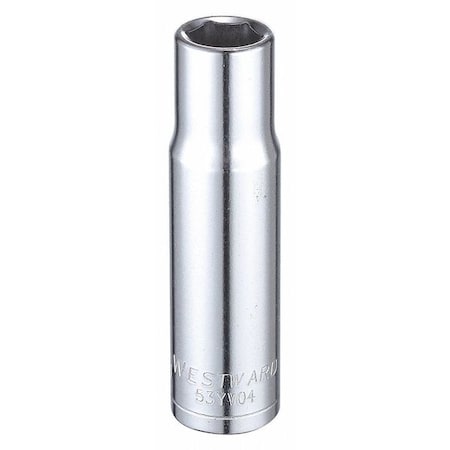 Westward WESTWARD 1/2 in Drive, 13mm Hex Metric, Socket, 6 Points, Steel, Chrome, 13 mm 53YV04