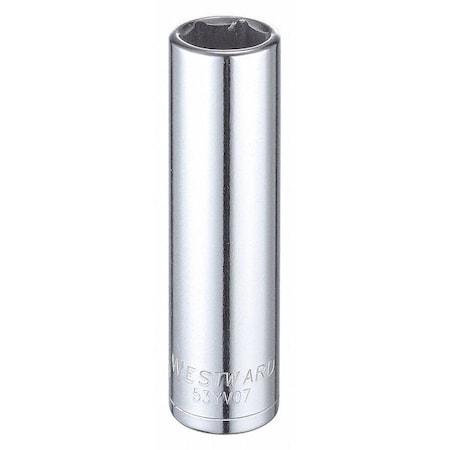 Westward WESTWARD 1/2 in Drive, 16mm Hex Metric Socket, 6 Points, Steel, Chrome, 16 mm 53YV07