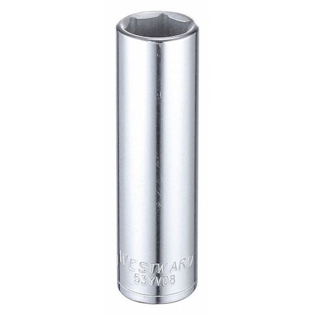 Westward WESTWARD 1/2 in Drive, 17mm Hex Metric, Socket, 6 Points, Steel, Chrome, 17 mm 53YV08
