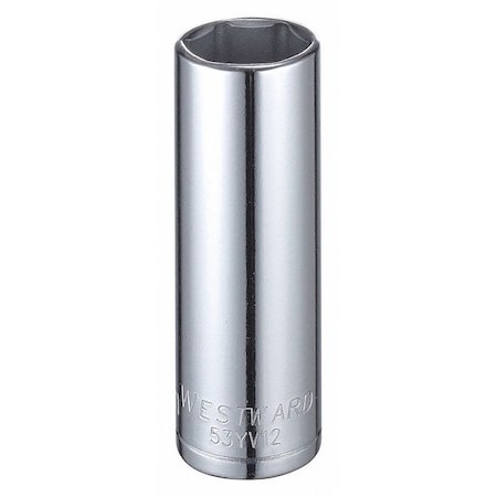 Westward WESTWARD 1/2 in Drive, 21mm Hex Metric, Socket, 6 Points, Steel, Chrome, 21 mm 53YV12