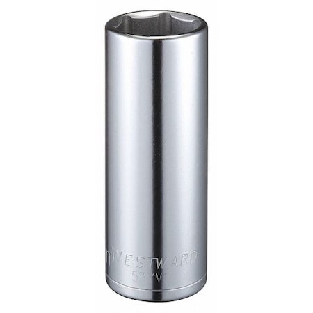Westward WESTWARD 1/2 in Drive, 23mm Hex Metric Socket, 6 Points, Steel, Chrome, 23 mm 53YV14