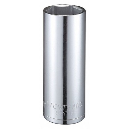 Westward WESTWARD 1/2 in Drive, 24mm Hex Metric, Socket, 6 Points, Steel, Chrome, 24 mm 53YV15
