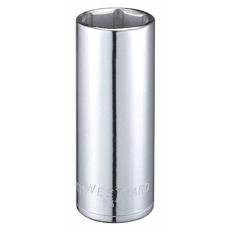 Westward WESTWARD 1/2 in Drive, 25mm Hex Metric, Socket, 6 Points, Steel, Chrome, 25 mm 53YV16