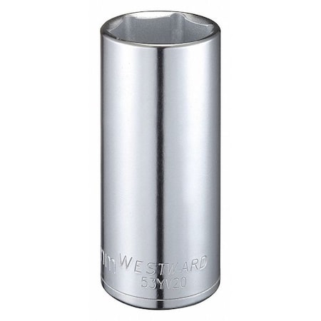 Westward WESTWARD 1/2 in Drive, 29mm Hex Metric Socket, 6 Points, Steel, Chrome, 29 mm 53YV20