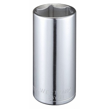 Westward WESTWARD 1/2 in Drive, 30mm Hex Metric Socket, 6 Points, Steel, Chrome, 30 mm 53YV21