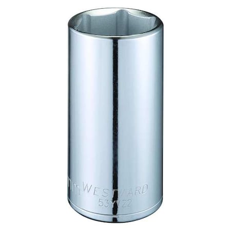 Westward WESTWARD 1/2 in Drive, 32mm Hex Metric, Socket, 6 Points, Steel, Chrome, 32 mm 53YV22