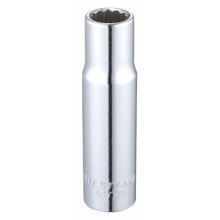 Westward WESTWARD 1/2 in Drive, 1/2" Triple Square SAE Socket, 12 Points, Steel, Chrome, 1/2 in 53YV25