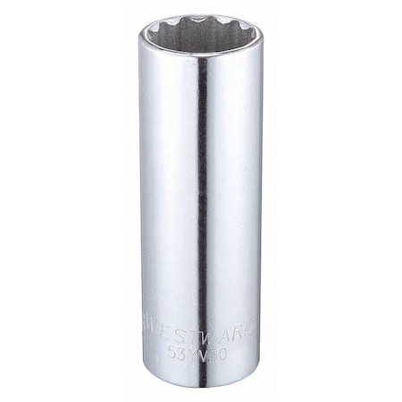 Westward WESTWARD 1/2 in Drive, 13/16" Triple Square SAE, Socket, 12 Points, Steel, Chrome, 13/16 in 53YV30
