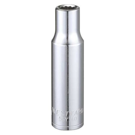 Westward WESTWARD 1/2 in Drive, 10mm Triple Square Metric Socket, 12 Points, Steel, Chrome, 10 mm 53YV40