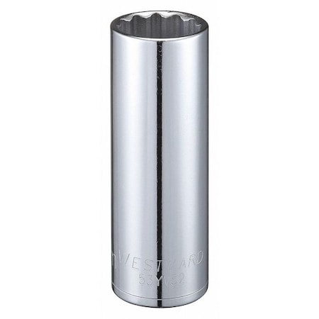 Westward WESTWARD 1/2 in Drive, 22mm Triple Square Metric, Socket, 12 Points, Steel, Chrome, 22 mm 53YV52