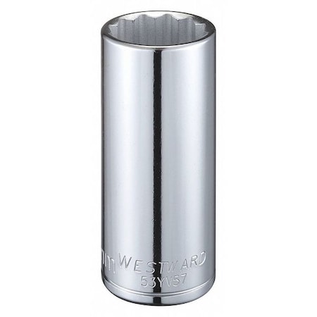 Westward WESTWARD 1/2 in Drive, 27mm Triple Square Metric, Socket, 12 Points, Steel, Chrome, 27 mm 53YV57