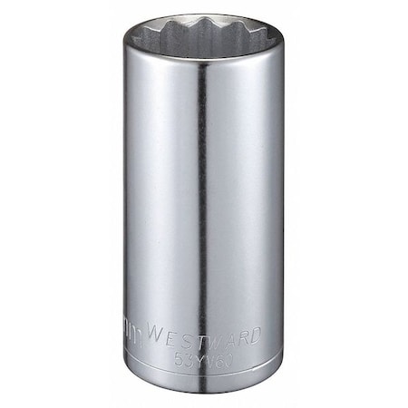 Westward WESTWARD 1/2 in Drive, 30mm Torx(R) Metric, Socket, 12 Points, Steel, Chrome, 30 mm 53YV60