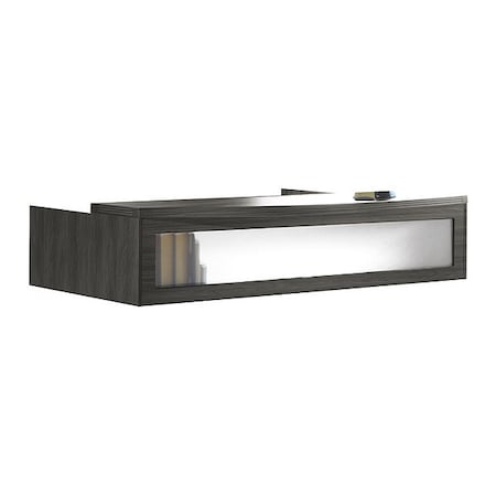 Mayline Reception Desk Aberdeen Reception Transaction Counter, Gray, 42" D X 15-5/8" H, 72" W X Gray Steel ARDTCLGS