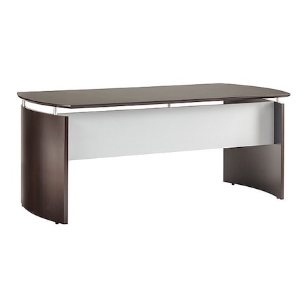 Mayline Curved Desk Medina Desk, Mocha, 72" Wx36" Dx29.5" H, 36" D X 29-1/2" H, 72" W X Mocha Laminate MND72LDC