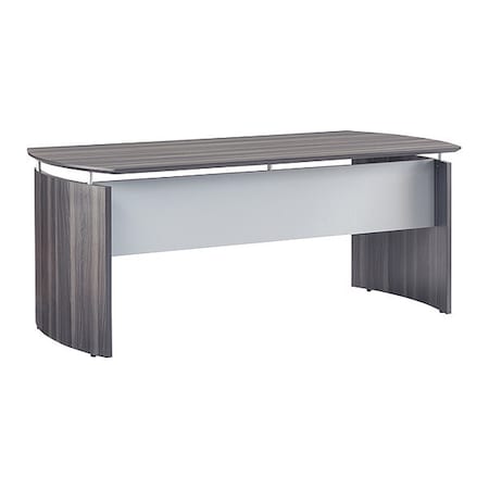 Mayline Curved Desk Medina Desk, Gray, 72" Wx36" Dx29.5" H, 36" D X 29-1/2" H, 72" W X Gray Steel Laminate MND72LGS