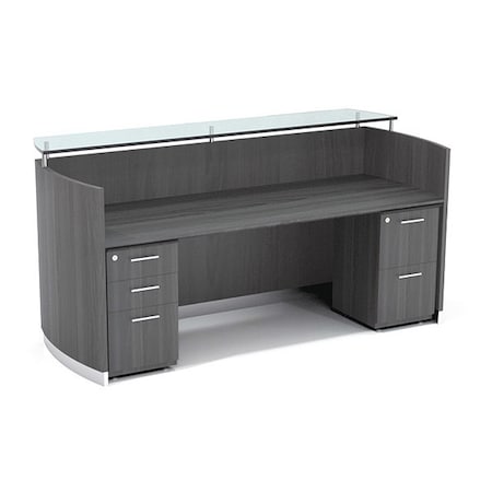 Mayline Reception Desk Medina Reception Station, Gray, 37-1/4" D X 42-3/4" H, 87-1/4" W X MNRSBFLGS