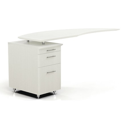 Mayline Left Curved Desk Return Medina Desk Return/Pedestal, Left, Sea Salt, 24" D X 29-1/2" H, 63" W X MNRTPLTSS