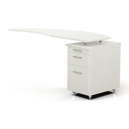Mayline Right Curved Desk Return Medina Desk Return/Pedestal, Right, Sea Salt, 24" D X 29-1/2" H, 63" W X MNRTPRTSS