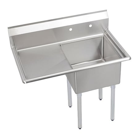Elkay Scllry Snk, 1 C, 18" L Drnbrd, 44x38.5x46, Scullery Mount, 1 Set, On Center Hole, 18" x 18", #4 Finish SE1C18X18-L-18X
