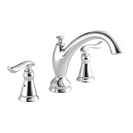 Delta Dual Handle Deck-Mount without Diverter Tub Filler Faucet, 8" - 16" Mount, Chrome T2794