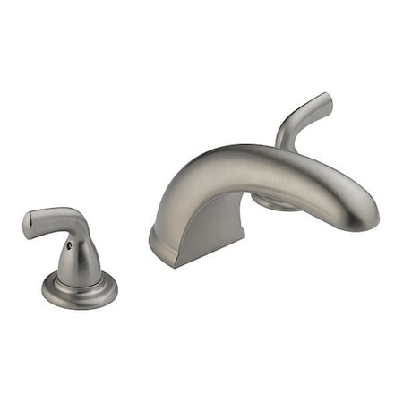 Delta Dual Handle Deck-Mount without Diverter Tub Filler Faucet, 8" - 16" Mount, Stainless BT2710-SS
