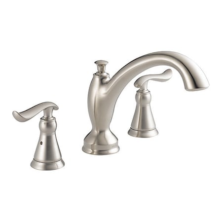 Delta Dual Handle Deck-Mount without Diverter Tub Filler Faucet, 8" - 16" Mount, Stainless T2794-SS