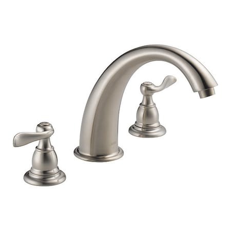 Delta Dual Handle Deck-Mount without Diverter Tub Filler Faucet, 8" - 16" Mount, Stainless BT2796-SS
