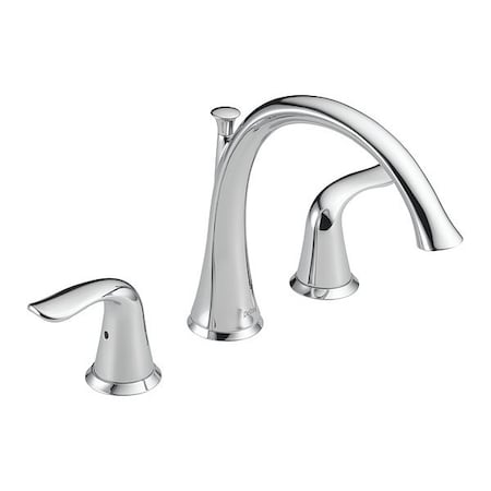 Delta Dual Handle Deck-Mount without Diverter Tub Filler Faucet, 8" - 16" Mount, Chrome T2738