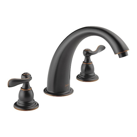 Delta Dual Handle Deck-Mount without Diverter Tub Filler Faucet, 8" - 16" Mount, Oil Rubbed Bronze BT2796-OB
