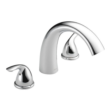 Delta Dual Handle Deck-Mount without Diverter Tub Filler Faucet, 8" - 16" Mount, Chrome T2705