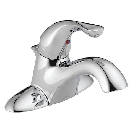 Delta Single Handle Centerset Lavatory Faucet, 4" Mount, Chrome 2-hole 4" installation Hole 520-HGM-DST