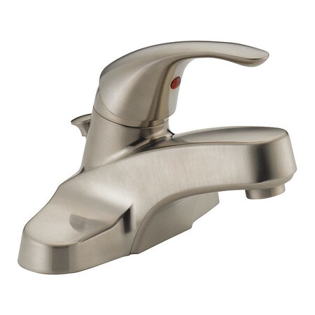 Delta Single Handle Centerset Lavatory Faucet, Brushed Nickel 3-hole 4" installation Hole P188620LF-BN-M