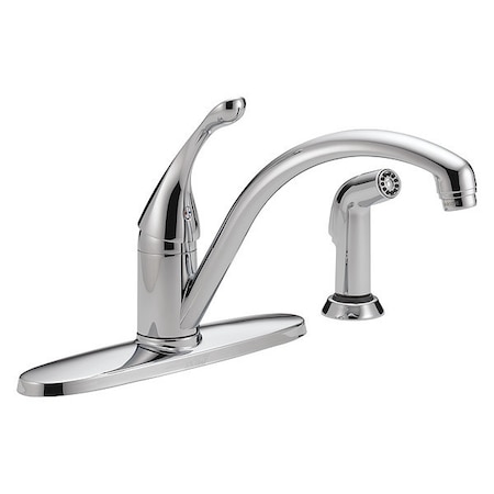 Delta Single, Hndl Kitchen Faucet with Spray, 8" Mount, 4 Hole Commercial 440-DST