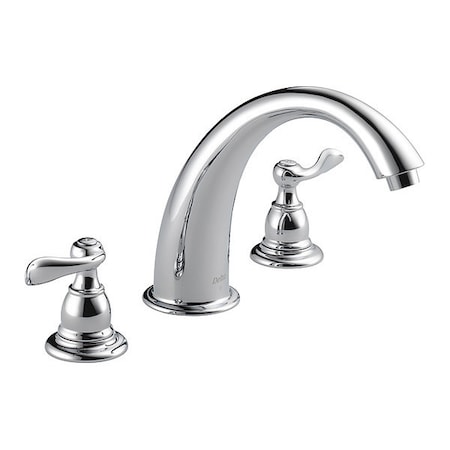 Delta Dual Handle Deck-Mount without Diverter Tub Filler Faucet, 8" - 16" Mount, Chrome BT2796