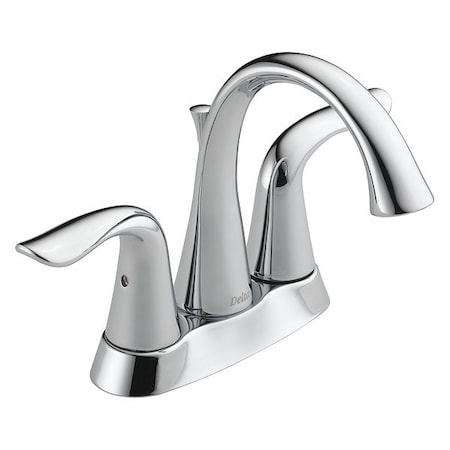 Delta Dual Handle Centerset Lavatory Faucet, 4" Mount, Chrome 3-hole 4" installation Hole 2538-MPU-DST