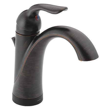 Delta Single Handle Single Hole Lavatory Faucet, Venetian Bronze 1 or 3-hole 4" installation Hole 538T-RB-DST