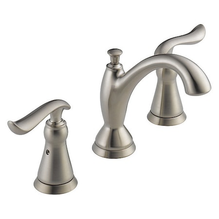 Delta Dual Handle Widespread Lavatory Faucet, 4" to 16" Mount, Stainless 3-hole 4-16" installation Hole 3594-SSMPU-DST